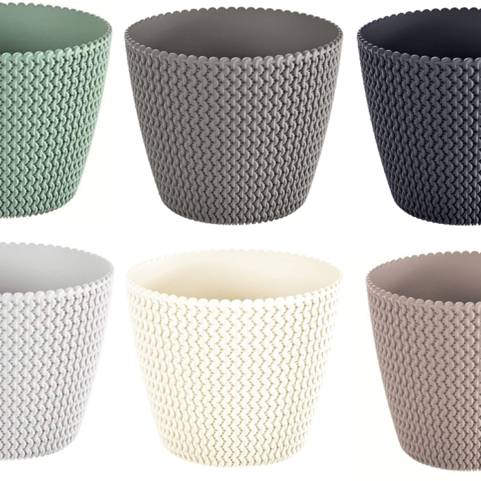 Round Planter Knit-Effect Polypropylene