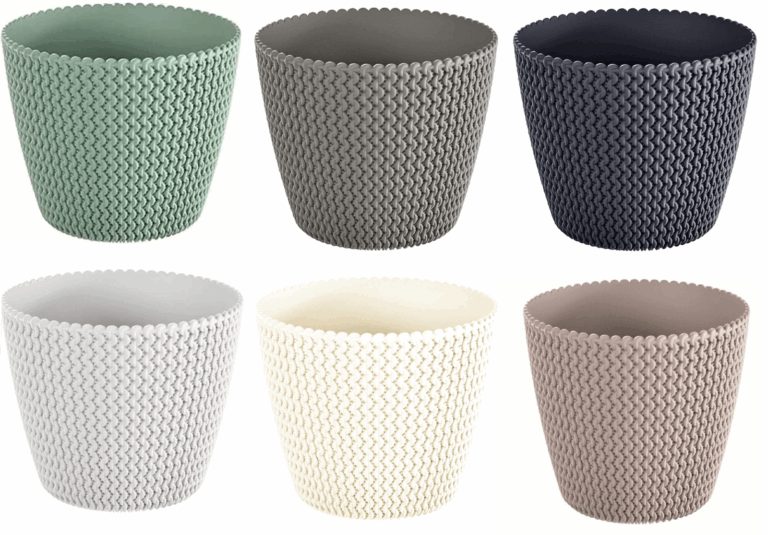 Round Planter Knit-Effect Polypropylene