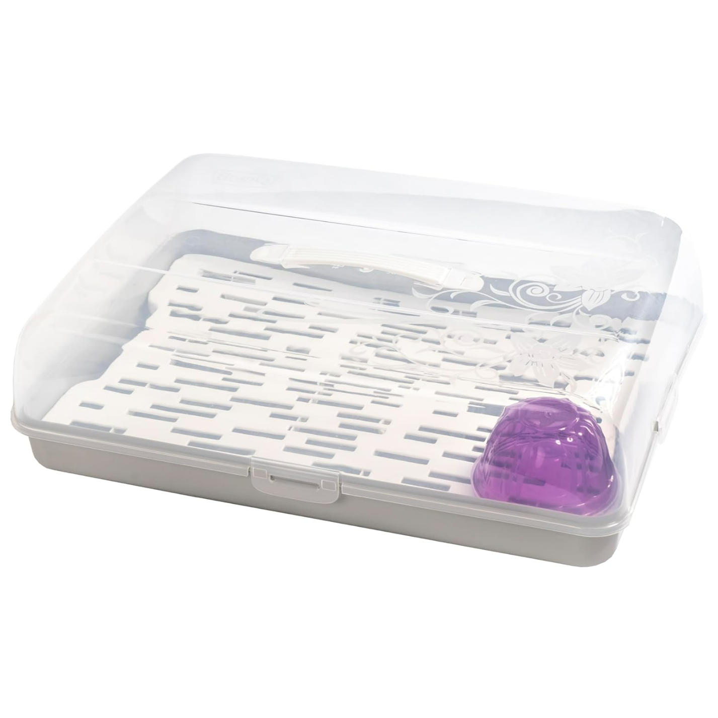 Rectangular Cake Carrier with Handle and Lid - Image 2