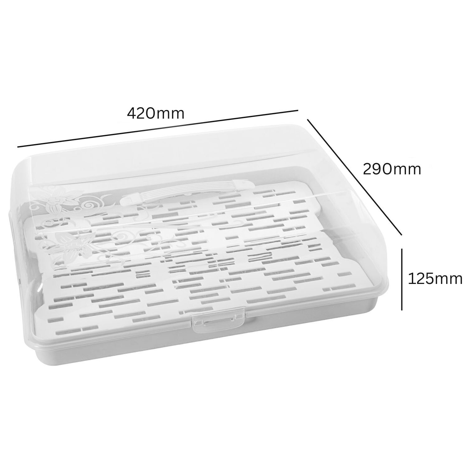 Rectangular Cake Carrier with Handle and Lid - Image 8