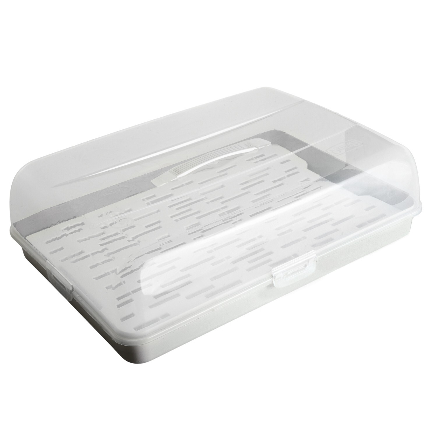 Rectangular Cake Carrier with Handle and Lid