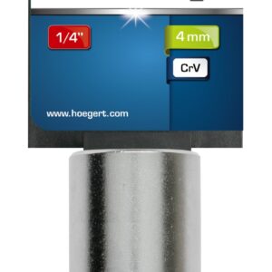 Hex Socket 1/4in Drive CrV Steel (Single)