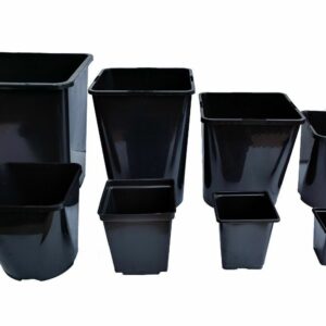 Square Plant Pots Black Hydroponic Nursery Pots