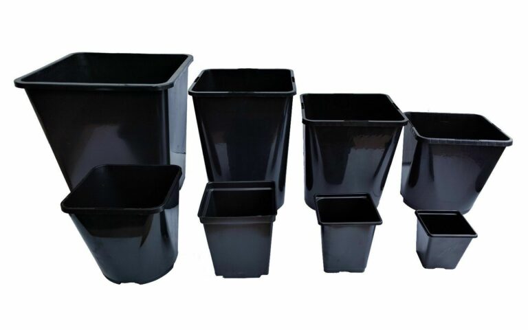 Black Square Nursery Pots for Hydroponics