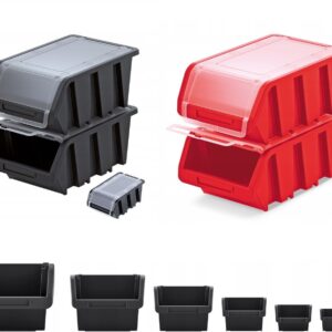 Stackable Open Front Storage Bins with Optional Lid
