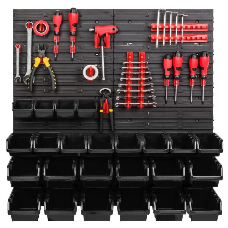 Tool Pegboard Red & Black 772x780mm 44pc 24 Bins