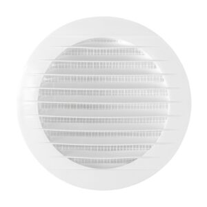 Air Vent Grille 150mm Round with Fly Mesh White